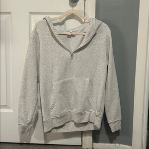 heather gray half zip hoodie